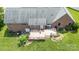 Aerial view of the backyard, showcasing a spacious deck, lush lawn, and well-maintained landscaping at 139 Hardwick Dr, Mooresville, NC 28115