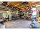 Spacious basement with exposed beams, ample storage, and potential for customization at 1627 33Rd Ne Ave, Hickory, NC 28601