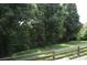 This shady backyard offers privacy with mature trees and wood fencing at 3136 Blueberry Dr, Monroe, NC 28110