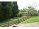 Large backyard features lush landscaping and a traditional wood fence at 3136 Blueberry Dr, Monroe, NC 28110