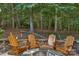 Cozy backyard firepit area with stone pavers and adirondack chairs, perfect for outdoor gatherings and relaxing evenings at 3701 Methodist Church Ln, Waxhaw, NC 28173
