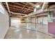 This basement has exposed duct work and plenty of storage at 37156 Southside Rd, Albemarle, NC 28001