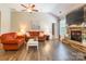 Inviting living room with stone fireplace, vaulted ceilings, and hardwood flooring at 385 Willow Tree Dr, Rock Hill, SC 29732