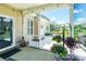Outdoor screened porch features a nice view of a well manicured backyard at 385 Willow Tree Dr, Rock Hill, SC 29732