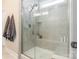 Modern shower featuring gray tile, built in bench, glass enclosure, and plenty of space at 385 Willow Tree Dr, Rock Hill, SC 29732