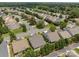 Aerial view of a neighborhood showcasing well-maintained homes and lush green trees at 5238 Prosperity View Dr, Charlotte, NC 28269