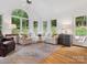 Cozy living area with large windows, hardwood floors, and comfortable seating arrangement at 6934 Loretta Pl, Charlotte, NC 28215