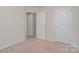 Bright bedroom features neutral walls, carpet flooring, and closet with white doors at 706 Dillon Way, Fort Mill, SC 29715