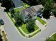 Aerial view of a neighborhood showcasing the home's location on a cul-de-sac at 712 Harrier Rd, Charlotte, NC 28216