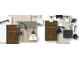 Selection of neutral and natural modern colors and materials of the bathroom and kitchen features at 7213 Westrow Ave, Charlotte, NC 28278