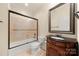 Bathroom featuring a single vanity, glass enclosed shower and tile flooring at 765 Cherry Hills Pl, Rock Hill, SC 29730