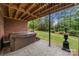 Enjoy the outdoors on this stone patio, featuring a relaxing hot tub at 765 Cherry Hills Pl, Rock Hill, SC 29730