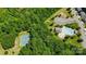 Aerial view showcasing community amenities, including a pool, tennis courts, playground, parking, and lush landscaping at 7903 Tottenham Ct, Waxhaw, NC 28173