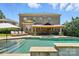 Expansive backyard with a pool, covered patio, and lush landscaping perfect for outdoor entertaining at 7903 Tottenham Ct, Waxhaw, NC 28173
