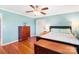 Bedroom with wood flooring, large closet, and decorative touches at 805 Caldwell St, Belmont, NC 28012
