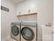 Efficient laundry room features a utility sink and modern washer and dryer at 808 Dogwood Creek Ln, Indian Trail, NC 28079