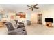 Comfortable living room, seamlessly flowing into the kitchen area, perfect for entertaining at 8701 Appaloosa Way Ln, Charlotte, NC 28216
