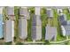 An aerial view of rooftops and backyards, showing the layout of the neighborhood at 12525 Druids Glen Dr, Pineville, NC 28134