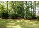 Grassy backyard with mature trees and some fencing along the back property line at 1587 Summit View Dr, Rock Hill, SC 29732