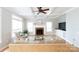 Inviting living room with fireplace, coffered ceiling, and abundant natural light at 1587 Summit View Dr, Rock Hill, SC 29732