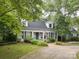 A charming home with a blue door framed by green foliage and a well-manicured lawn at 2032 Greenbrook Pkwy, Matthews, NC 28104