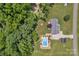 Overhead view of a property with a swimming pool, outbuilding, and well-maintained grounds at 247 Helton Rd, Cherryville, NC 28021