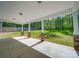 Covered back porch with stately columns overlooking a green yard at 292 Manchester Rd, Mount Gilead, NC 27306