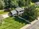 Aerial shot showcasing the home's well-kept lawn, surrounding trees, and neighborhood setting at 4101 Tipperary Pl, Charlotte, NC 28215