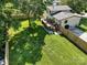 Aerial view of the home showcasing the deck, backyard, and proximity to neighboring properties at 4101 Tipperary Pl, Charlotte, NC 28215