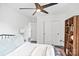Bedroom with a ceiling fan, closet, and comfortable furniture at 4101 Tipperary Pl, Charlotte, NC 28215