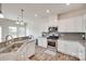 Modern kitchen featuring white cabinets, stainless steel appliances, and granite countertops at 505 Silers Bald Dr, Fort Mill, SC 29715