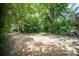 View of the heavily wooded backyard area with a cleared dirt section at 638 E Black St, Rock Hill, SC 29730