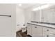 Bathroom featuring modern granite countertops, sleek fixtures and wood look flooring at 812 Generation Ln, Clover, SC 29710