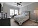 Cozy bedroom featuring a ceiling fan, and a calming color scheme at 914 Greenbridge Dr, Matthews, NC 28105