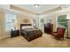 Serene main bedroom with tray ceiling, large windows, and comfortable furnishings at 9330 Carneros Creek Rd, Charlotte, NC 28214