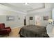 Comfortable main bedroom with neutral tones, tray ceiling, and ensuite access at 9330 Carneros Creek Rd, Charlotte, NC 28214