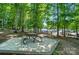 Picnic table in wooded area near the lake at 9330 Carneros Creek Rd, Charlotte, NC 28214