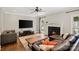 Spacious living room features a fireplace, hardwood floors and neutral palette at 121 Canterbury Xing, Fort Mill, SC 29708