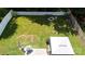 Aerial view of fenced backyard and patio area with outdoor kitchen at 1288 Shenandoah Cir, Rock Hill, SC 29730