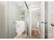 Modern bathroom featuring a glass-enclosed shower with stylish tile and neutral decor at 1300 Reece Rd # 206, Charlotte, NC 28209