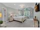 Serene bedroom with vaulted ceilings, sitting area and a large window at 1317 Longleaf Ct, Matthews, NC 28104