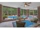 Inviting screened porch with views of the pool, providing a relaxing outdoor living space with comfortable seating at 1317 Longleaf Ct, Matthews, NC 28104