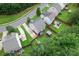 Aerial view of a property showcasing the home, backyard with features, landscaping, and surrounding neighborhood at 231 Anvil Draw Pl, Rock Hill, SC 29730