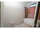 Unfinished bathroom shows the rough-in of a bathtub and plumbing fixtures at 236 Mark Ryan Ln, Dallas, NC 28034