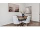 Cozy dining area featuring a round table with seating for four, illuminated by natural light and modern artwork at 4148 Alexander View Dr, Charlotte, NC 28226