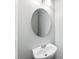 Neutral bathroom with a round mirror and vessel sink at 448 River Park Rd, Belmont, NC 28012