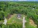 Scenic aerial view of the home nestled among lush green trees and nature at 4592 Reid Rd, Edgemoor, SC 29712
