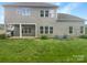Spacious backyard with a covered patio and lush green lawn at 5003 Tremont Dr, Indian Trail, NC 28079