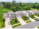 An aerial view showcases a row of suburban homes with lush green landscaping at 5069 Thomasville Dr, Belmont, NC 28012