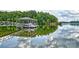 Lakeside dock with boat slip offers a scenic escape, enhanced by a covered area and tranquil water reflections at 6216 North Rd, York, SC 29745